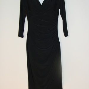 RALPH LAUREN WOMENS 4 BLACK, SOLID, 3/4 SLEEVES